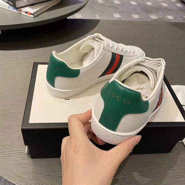 Gucci GG Unisex Ace Sneaker with Kitten White Scrap Less Leather (11)