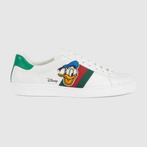 Gucci GG Unisex Disney x Gucci Donald Duck Ace Sneaker White Leather