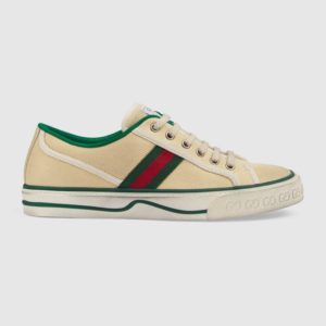 Gucci GG Unisex Gucci Tennis 1977 Sneaker Green Red Web Butter Cotton