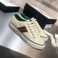 Gucci GG Unisex Gucci Tennis 1977 Sneaker Green Red Web Butter Cotton