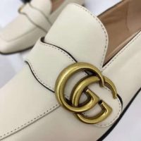 Gucci GG Women’s Loafer with Double G White Leather 2.5 cm Heel