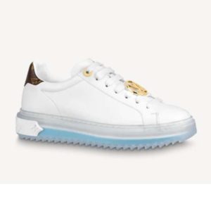 Louis Vuitton LV Unisex Time Out Sneaker Calf Leather Patent Monogram Canvas-Blue