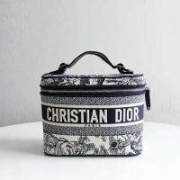 Dior Women DiorTravel Vanity Case Blue Toile De Jouy Embroidery