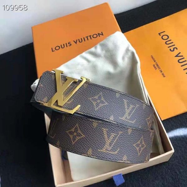 Louis Vuitton Unisex LV Initiales 40mm Reversible Belt Monogram Canvas-Brown (1)