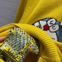 Gucci Men Doraemon x Gucci Wool Sweater Yellow Wool Crewneck