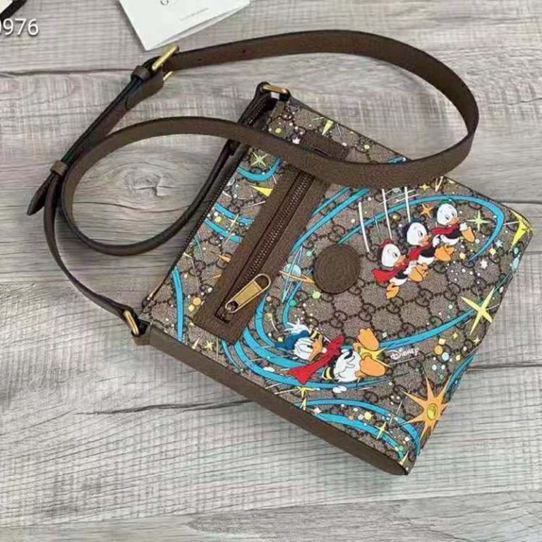 Gucci Unisex Disney x Gucci Donald Duck Messenger Bag Beige GG Supreme