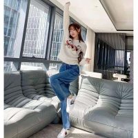 Gucci Women Disney x Gucci Donald Duck Cotton Wool Sweater Crewneck-White