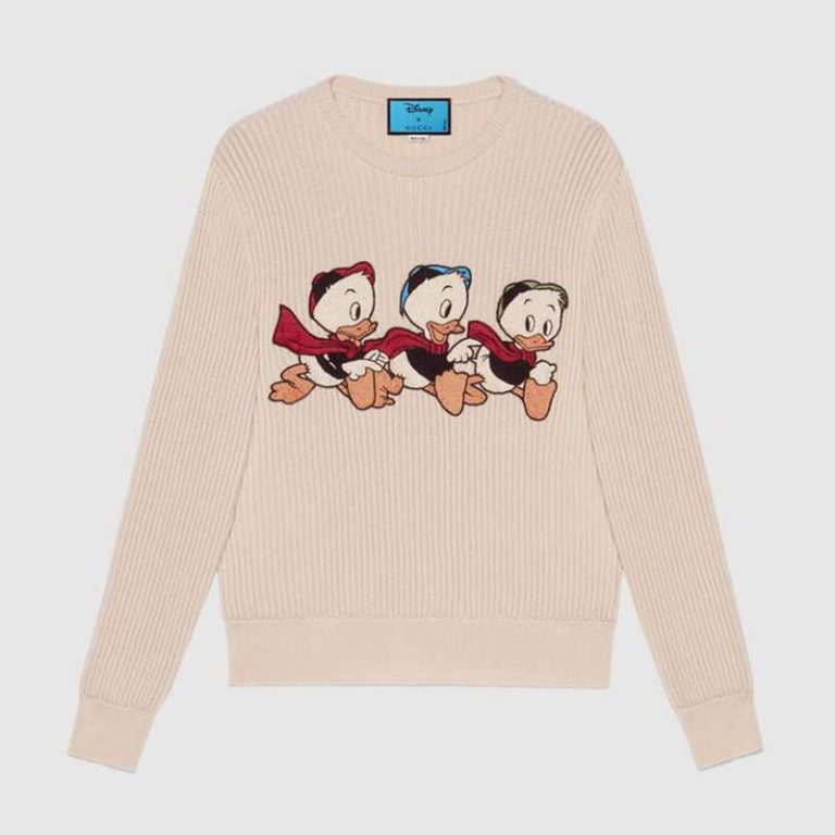 Gucci Women Disney x Gucci Donald Duck Cotton Wool Sweater