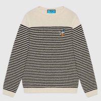 Gucci Women Disney x Gucci Donald Duck Striped Wool Sweater Cashmere Crewneck