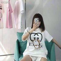 Gucci Women Doraemon x Gucci Oversize T-Shirt Ivory Cotton Jersey Crewneck