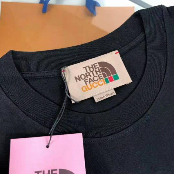 Gucci Women The North Face x Gucci Cotton T-Shirt Black Jersey Crewneck Oversize Fit (6)