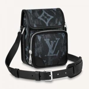 Louis Vuitton LV Men Nano Amazon Messenger Monogram Pastel Noir Coated Canvas