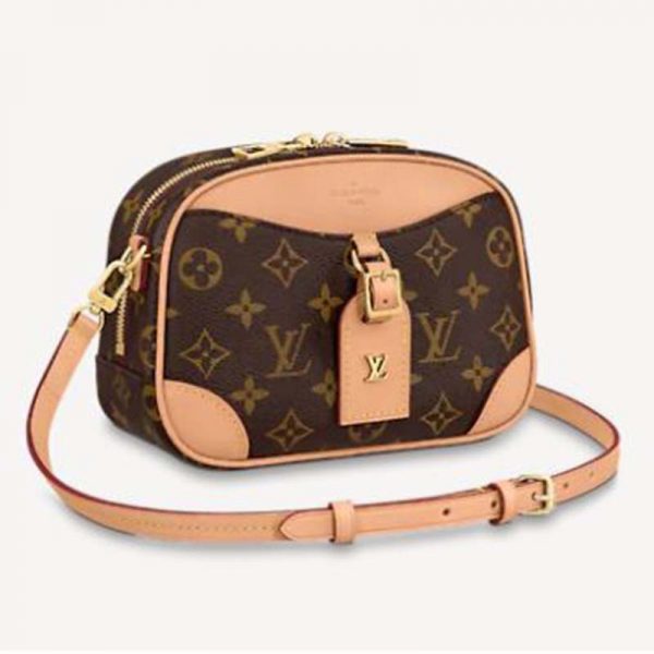 Louis Vuitton LV Women Deauville Mini Handbag Monogram Coated Canvas-Brown