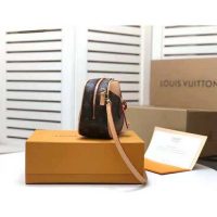 Louis Vuitton LV Women Deauville Mini Handbag Monogram Coated Canvas-Brown