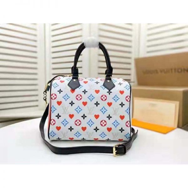 Louis Vuitton LV Women Game On Speedy Bandoulière 25 Monogram Canvas-White (1)