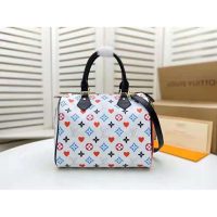 Louis Vuitton LV Women Game On Speedy Bandoulière 25 Monogram Canvas-White