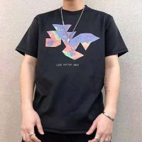 Louis Vuitton Men 2054 Printed Flower Packable T-Shirt Polyamide Slim Fit-Black