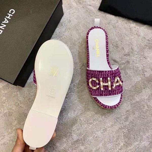 chanel flat mules