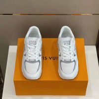 Louis Vuitton Men Run Away Sneaker White Mix of Materials Monogram Flowers