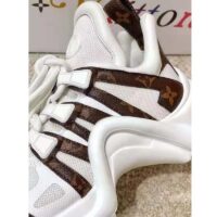 Louis Vuitton Women LV Archlight Sneaker Patent Monogram Canvas Technical Fabrics White