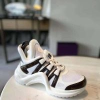 Louis Vuitton Women LV Archlight Sneaker Patent Monogram Canvas Technical Fabrics White