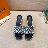 Louis Vuitton Women Since 1854 Lock It Flat Mule Gray Jacquard Textile