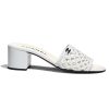 Chanel Women Mules Shiny Braided Goatskin White 4.5 cm Heel