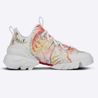 Dior Women D-Connect Sneaker White Technical Fabric with Dior In Heart Lights Print (8)