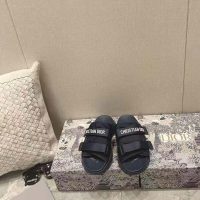 Dior Women D-Wander Slide Dark Blue Camouflage Technical Fabric