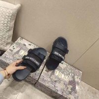 Dior Women D-Wander Slide Dark Blue Camouflage Technical Fabric