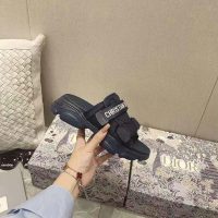 Dior Women D-Wander Slide Dark Blue Camouflage Technical Fabric