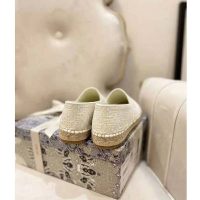 Dior Women Dior Granville Espadrille Gray Dior Oblique Embroidered Cotton