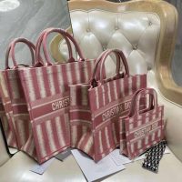 Gucci GG Women Dior Book Tote Pink D-Stripes Embroidery (11)