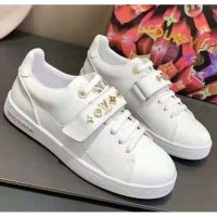 Louis Vuitton LV Unisex Frontrow Sneaker White Calf Leather Rubber Monogram Studs