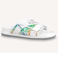 Louis Vuitton LV Unisex Honolulu Mule White Pastel Monogram Textile