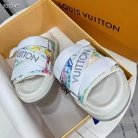 Louis Vuitton LV Unisex Honolulu Mule White Pastel Monogram Textile