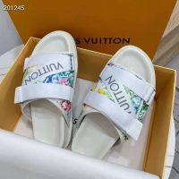 Louis Vuitton LV Unisex Honolulu Mule White Pastel Monogram Textile