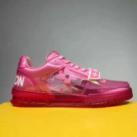 Louis Vuitton LV Unisex LV Trainer Sneaker Pink Monogram Mix of Materials