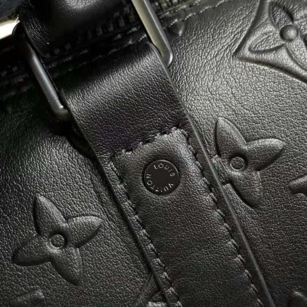 Louis Vuitton Unisex Keepall XS Black Monogram Seal Cowhide Leather (10)