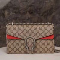 Gucci GG Women Dionysus GG Small Shoulder Bag Beige Ebony GG Supreme Canvas