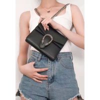 Gucci GG Women Dionysus Leather Mini Bag Black Metal-Free Tanned Leather