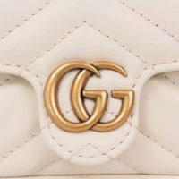 Gucci GG Women GG Marmont Matelassé Leather Super Mini Bag White Matelassé Chevron