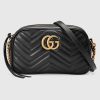 Gucci GG Women GG Marmont Small Matelassé Shoulder Bag Black Double G