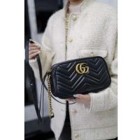 Gucci GG Women GG Marmont Small Matelassé Shoulder Bag Black Double G