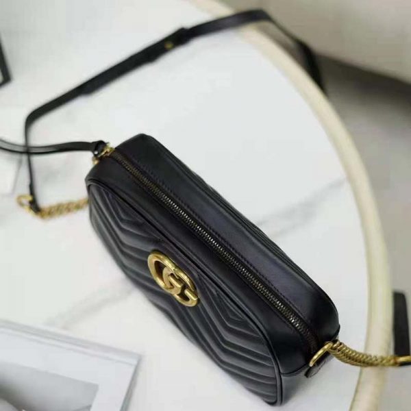 Gucci GG Women GG Marmont Small Matelassé Shoulder Bag Black Double G (26)