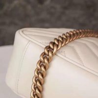 Gucci GG Women GG Marmont Small White Matelassé Shoulder Bag Double G