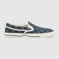 Gucci Unisex Gucci Tennis 1977 Slip-On Sneaker Eco Washed Organic GG Jacquard Denim