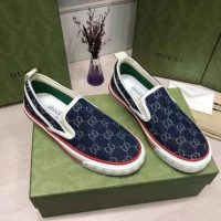 Gucci Unisex Gucci Tennis 1977 Slip-On Sneaker Eco Washed Organic GG Jacquard Denim