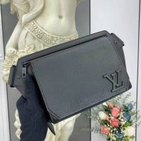 Louis Vuitton LV Unisex Aerogram Slingbag Black Grained Calf Leather