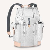 Louis Vuitton LV Unisex Christopher PM Backpack Monogram Mirror Coated Canvas Natural Cowhide